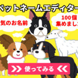 仔犬の名前が決まらない!そんな時はペットネームエディター