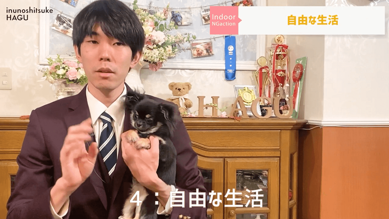 東京都文京区の犬のしつけ教室で説明をしているドッグトレーナー